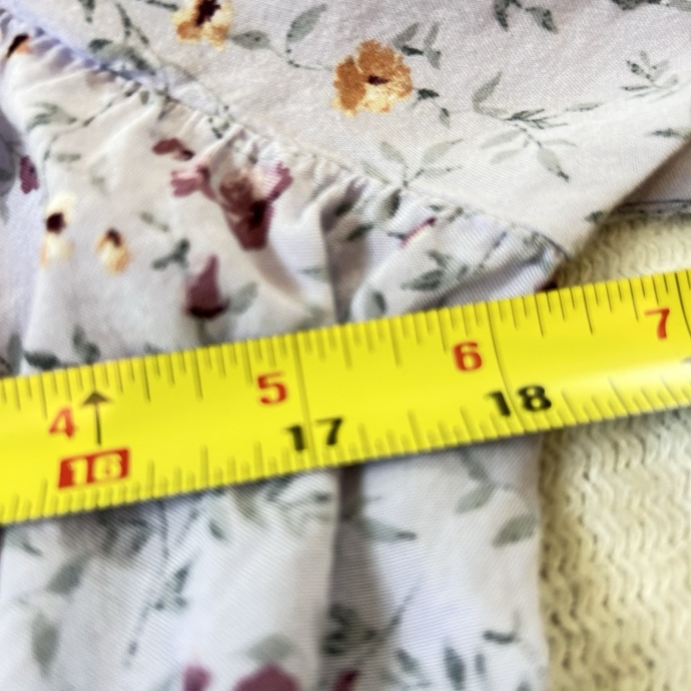 Arula Floral Purple Blouse Sz S Peasant Milkmaid Balloon Sleeve Cottagecore - Picture 10 of 10